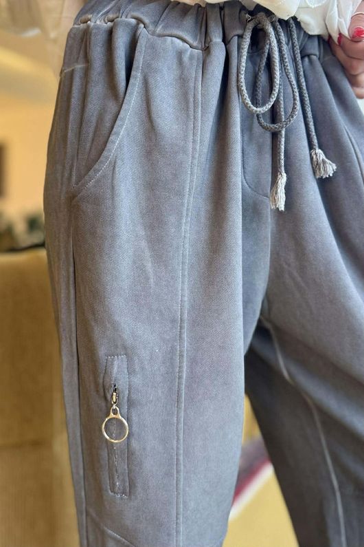 Anine Soft Touch Zip Jogger Washed Grey